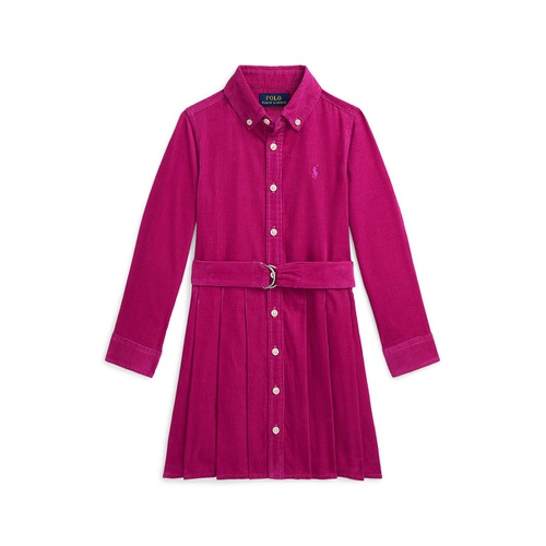 폴로 랄프로렌 Toddler and Little Girls Belted Pleated Corduroy Shirtdress