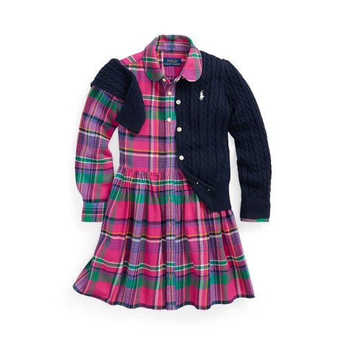 폴로 랄프로렌 Toddler and Little Girls Plaid Cotton Twill Shirtdress