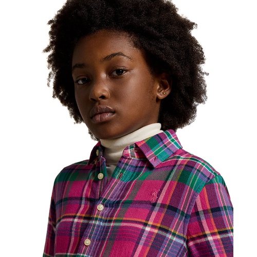 폴로 랄프로렌 Big Girls Plaid Cotton Twill Shirtdress