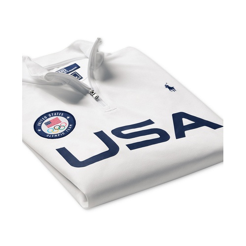 폴로 랄프로렌 Mens Team USA Micro-Dot Mesh Quarter-Zip