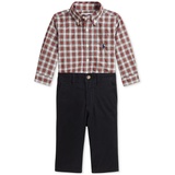 Baby Boys Plaid Shirt & Pants 2 Piece Set