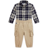 Baby Plaid Shirt & Cargo Pants Set