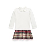 Toddler and Little Girls Plaid Skirt Ponte Dress