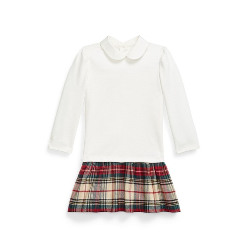 폴로 랄프로렌 Toddler and Little Girls Plaid Skirt Ponte Dress