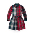 Toddler and Little Girls Plaid Cotton Fun Shirtdress