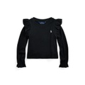 Toddler and Little Girls Ruffled Cotton Modal Long Sleeve Sweatshirt