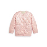 Toddler And Little Girls Quilted Teddy Fleece Reversible Jacket