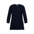 Toddler And Little Girls Mini Cable Pleated Cotton Sweater Dress