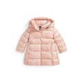 Toddler And Little Girls Metallic Down Hooded Long Jacket