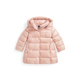 Toddler And Little Girls Metallic Down Hooded Long Jacket