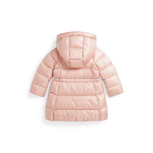 폴로 랄프로렌 Toddler And Little Girls Metallic Down Hooded Long Jacket