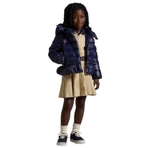 폴로 랄프로렌 Toddler And Little Girls Down Hooded Peplum Jacket