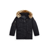 Toddler and Little Boys Artificial fur Trim Down Parka Jacket