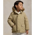 Toddler and Little Boys Artificial fur Trim Down Parka Jacket