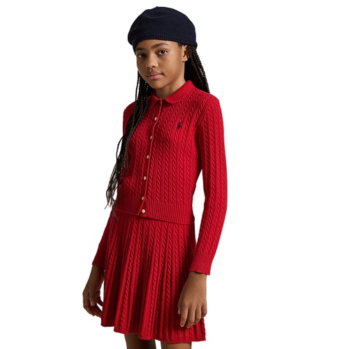 폴로 랄프로렌 Big Girls Cotton Polo Cardigan Skirt Set