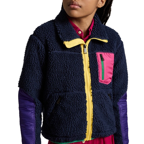 폴로 랄프로렌 Big Girls Color Blocked Teddy Fleece Jacket