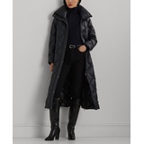 Womens Maxi Diamond Quilted Puffer Coat