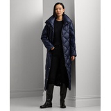 Womens Maxi Diamond Quilted Puffer Coat