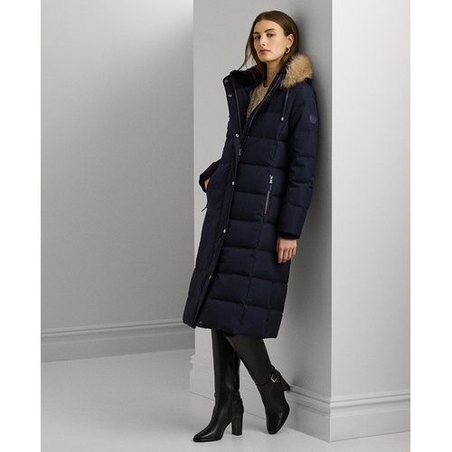 폴로 랄프로렌 Womens Maxi Faux Fur Trimmed Hooded Puffer Coat