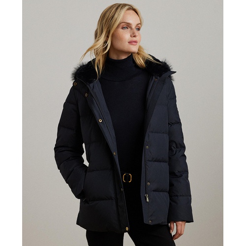 폴로 랄프로렌 Womens Faux Fur Hooded Puffer Coat