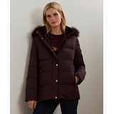 Womens Faux Fur Hooded Puffer Coat