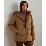 Womens Faux Fur Hooded Puffer Coat