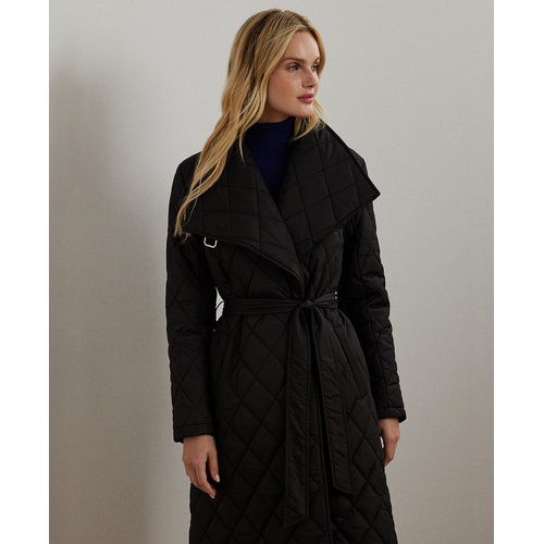 폴로 랄프로렌 Womens Asymmetric Belted Quilted Coat