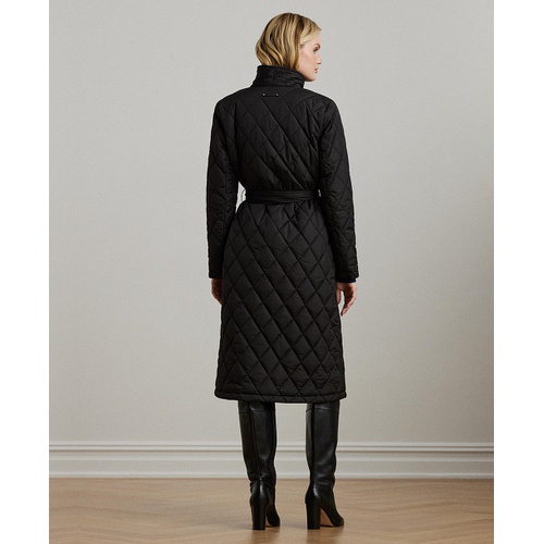 폴로 랄프로렌 Womens Asymmetric Belted Quilted Coat