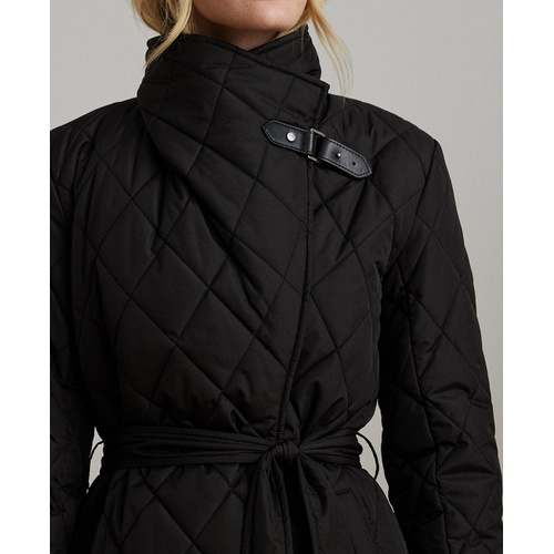 폴로 랄프로렌 Womens Asymmetric Belted Quilted Coat