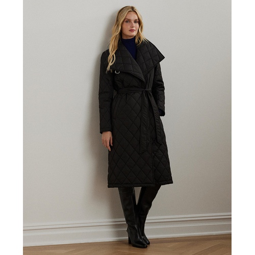 폴로 랄프로렌 Womens Asymmetric Belted Quilted Coat