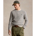 Mens Speckled Wool Blend Crewneck Sweater