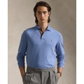 Mens Classic Fit Long Sleeve Soft Cotton Polo Shirt