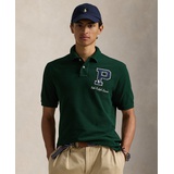 Mens Classic Fit Logo Patch Mesh Polo Shirt