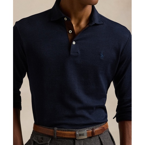 폴로 랄프로렌 Mens Custom Slim Fit Herringbone Polo Shirt