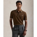 Mens Classic Fit Stretch Mesh Zip Polo Shirt