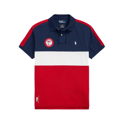 폴로 랄프로렌 Mens and Womens Navy/Red Team USA Paris 2024 Summer Paralympics Village wear Color Block CLARUS Polo