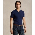 Mens Classic Fit Stretch Mesh Zip Polo Shirt