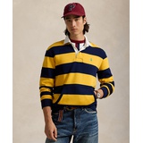 Mens Striped Fleece Rugby Sweatshirt