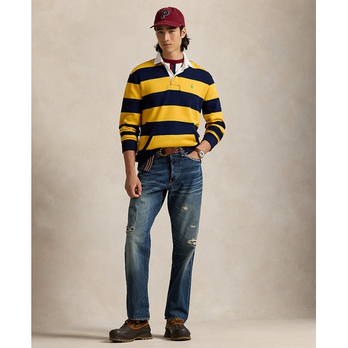 폴로 랄프로렌 Mens Striped Fleece Rugby Sweatshirt