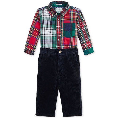 폴로 랄프로렌 Baby Cotton Plaid Shirt & Corduroy Pants Set