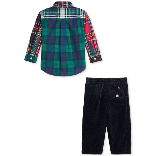 폴로 랄프로렌 Baby Cotton Plaid Shirt & Corduroy Pants Set