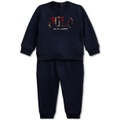 Baby Fleece Brushed Sweatshirt & Pants 2 Piece Set