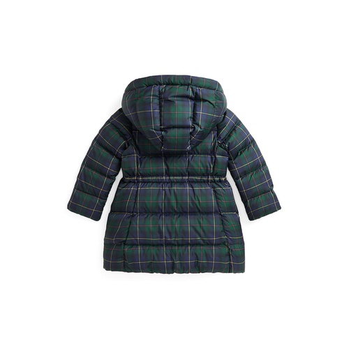 폴로 랄프로렌 Toddler and Little Girls Plaid Down Hooded Long Jacket