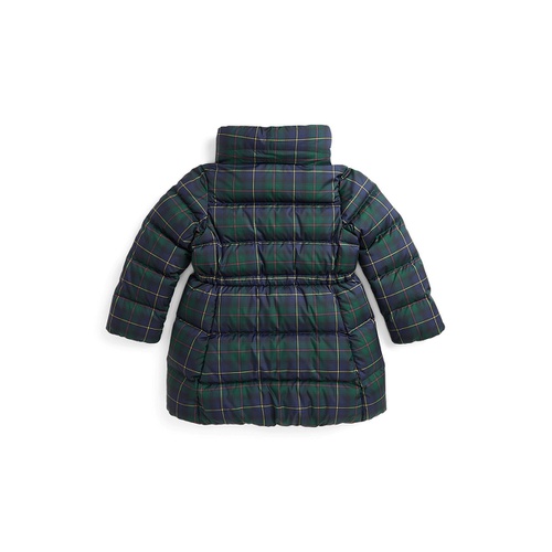 폴로 랄프로렌 Toddler and Little Girls Plaid Down Hooded Long Jacket