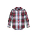 Little and Toddler Boys Plaid Brushed Cotton Oxford Shirt