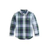 Little and Toddler Boys Plaid Brushed Cotton Oxford Shirt