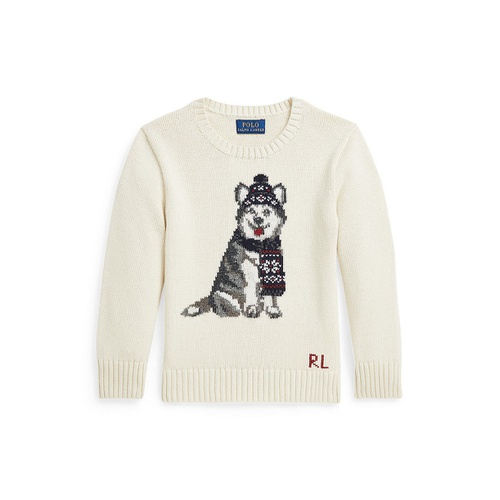 폴로 랄프로렌 Toddler and Little Boys Dog Intarsia Crewneck Sweater