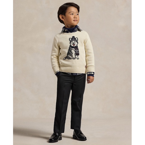 폴로 랄프로렌 Toddler and Little Boys Dog Intarsia Crewneck Sweater