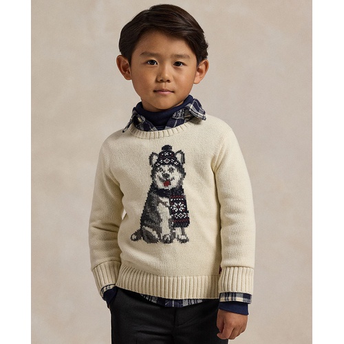 폴로 랄프로렌 Toddler and Little Boys Dog Intarsia Crewneck Sweater