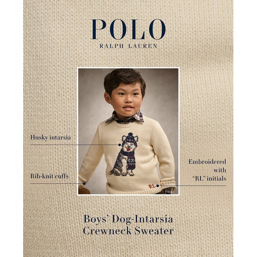 폴로 랄프로렌 Toddler and Little Boys Dog Intarsia Crewneck Sweater